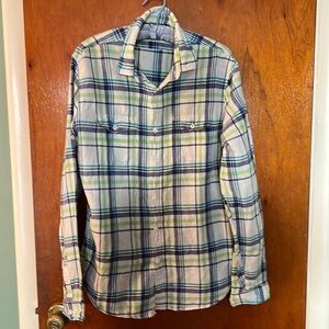 Express men’s blue/green plaid shirt in medium